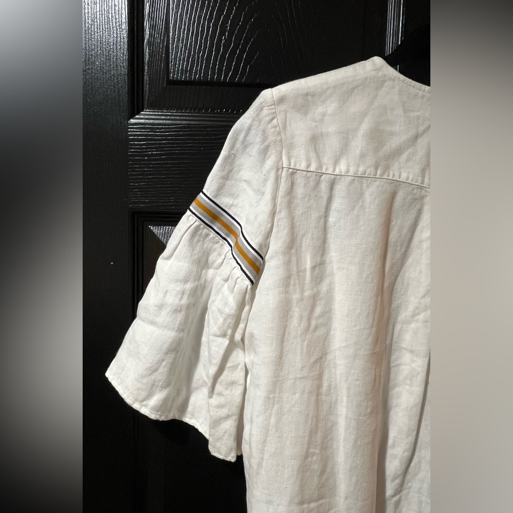 Zara Linen Blend Ruffle Blouse - Picture 7 of 9